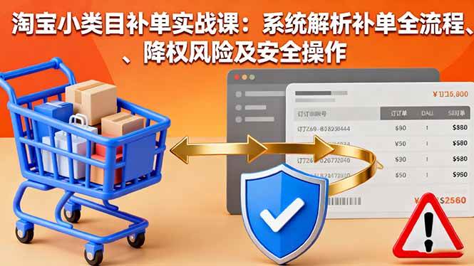 （16239期）淘宝小类目补单实战课：系统解析补单全流程、降权风险及安全操作-优优云网创