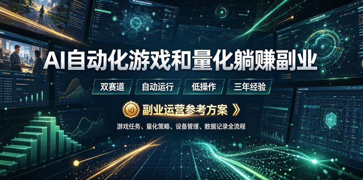 AI自动化游戏和量化躺賺副业:日入几张,稳定运行三年的项目!【揭秘】-优优云网创