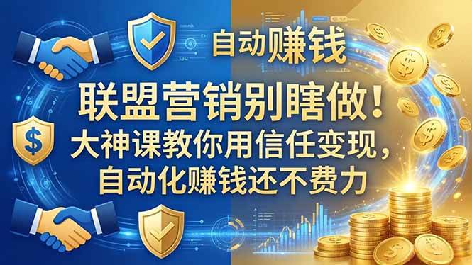 （18242期）联盟营销别瞎做！大神课教你用信任变现，自动化赚钱还不费力【原创双语字幕】-优优云网创