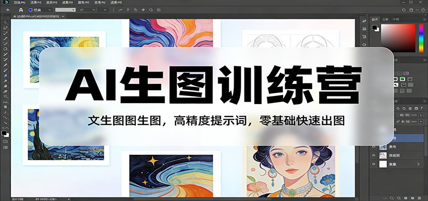 AI生图训练营：文生图图生图，高精度提示词，零基础快速出图-优优云网创