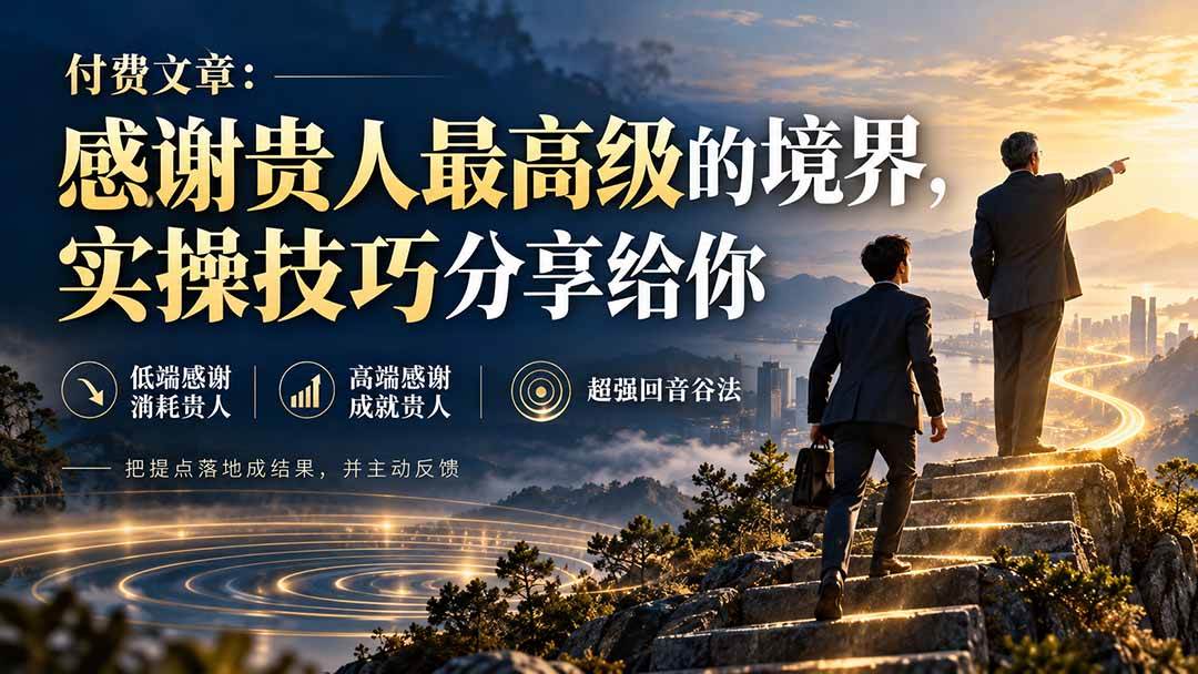 （20871期）付费文章：感谢贵人最高级的境界，实操技巧分享给你-优优云网创