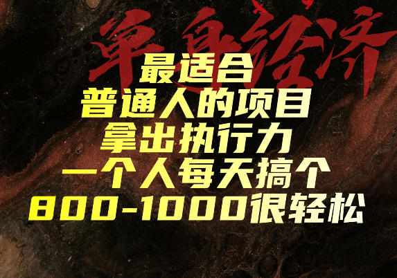 最适合普通人的项目，拿出执行力一个人每天搞个800-1k很轻松【揭秘】-优优云网创