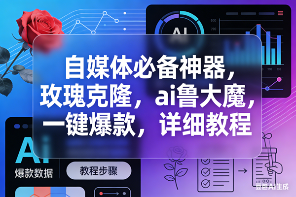 （17766期）玫瑰克隆，ai鲁大魔工具，自媒体必备神器，一键爆款，详细教程。-优优云网创