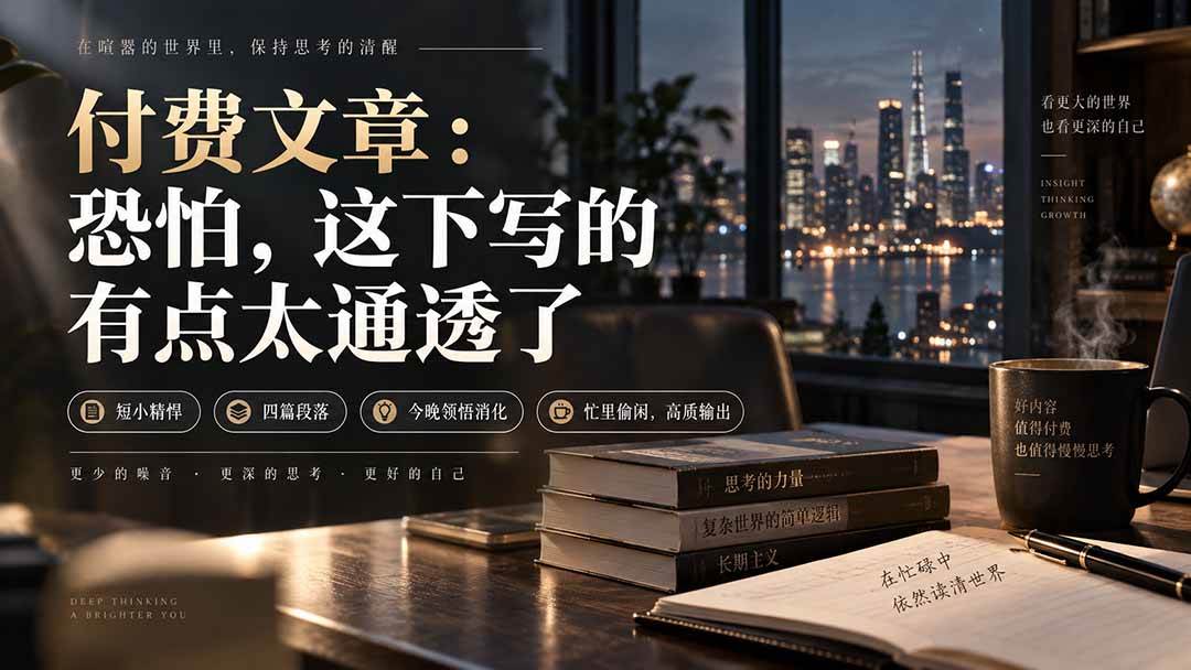 (20317期)灏泽付费文章:恐怕,这下写的有点太通透了-优优云网创