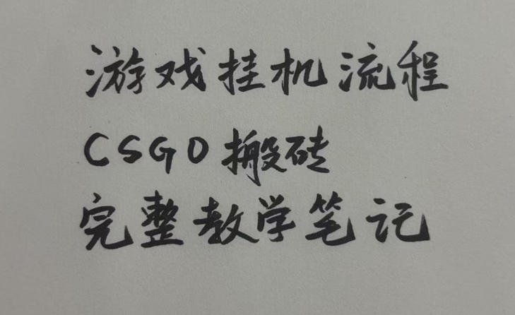 游戏挂G全流程笔记分享，CSGO游戏搬砖，小白看了当天学会见收益【揭秘】-优优云网创
