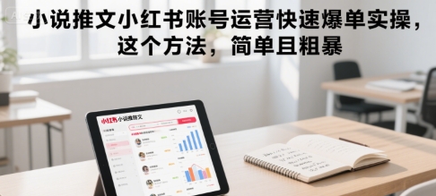 小说推文小红书账号运营快速爆单实操，这个方法，简单且粗暴-优优云网创