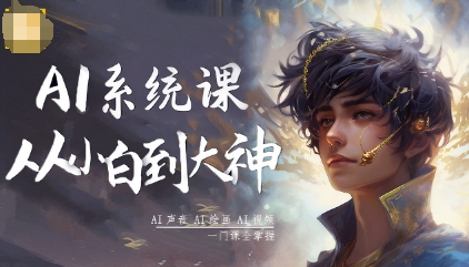 AI系统课程，从小白到大神系统学AI，AI声音-AI绘画-AI视频一门课全掌握-优优云网创