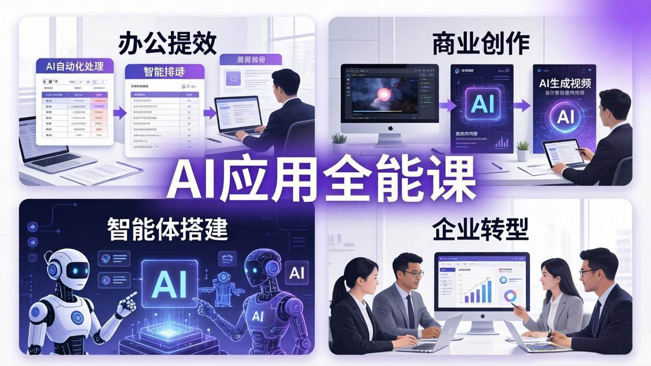 （18042期）AIGC 应用师全能课-更新：办公提效、商业创作、智能体搭建、企业转型，一站式学会AI应用-优优云网创