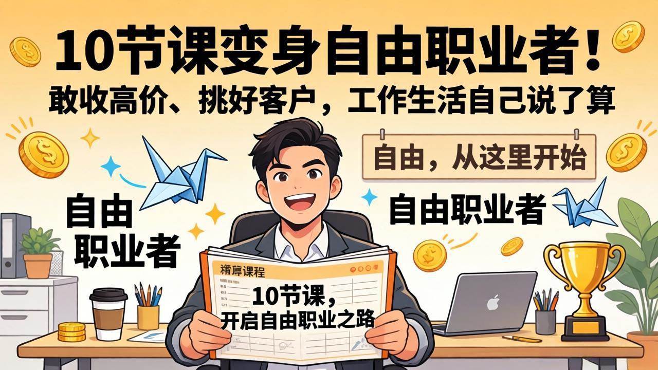 （17663期）10 节课变身自由职业者！敢收高价、挑好客户，工作生活自己说了算-优优云网创