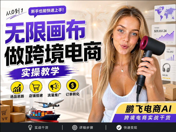 【跨境电商必备】AI无线画布制作商品宣传视频，四步搞定，无线画布工作流，操作简单好上手-优优云网创