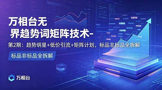 （18861期）万相台无界趋势词矩阵技术-第2期：趋势明星+低价引流+矩阵计划，标品非标品全拆解-优优云网创