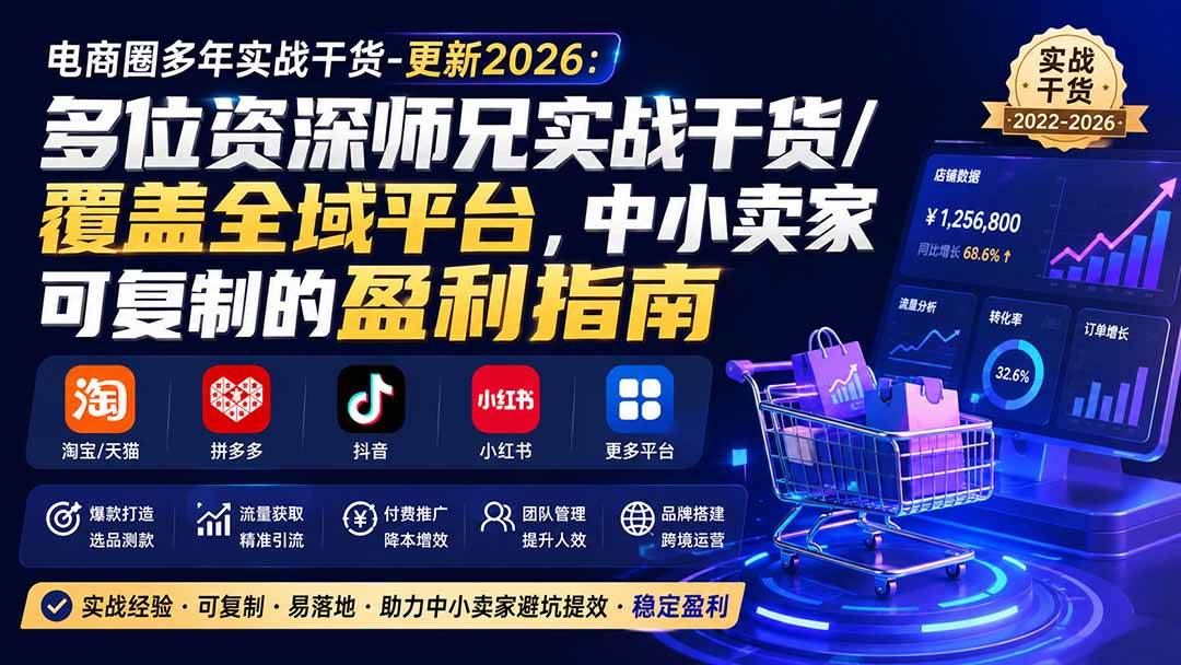 （20159期）电商圈多年实战干货-更新2026：多位资深师兄实战干货/覆盖全域平台，中小卖家可复制的盈利指南-优优云网创