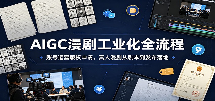 AIGC漫剧工业化全流程:账号运营版权申请,真人漫剧从剧本到发布落地-优优云网创