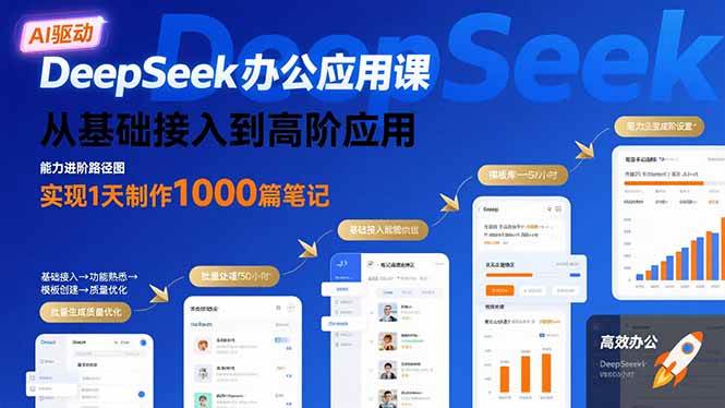 （15754期）DeepSeek办公应用课：从基础接入到高阶应用，实现1天制作1000篇笔记-优优云网创