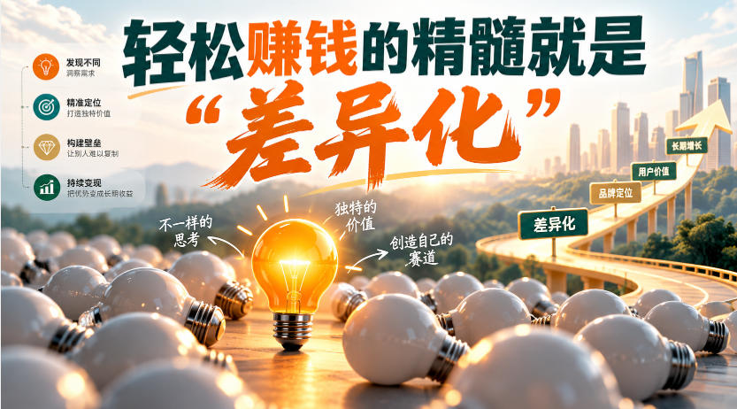 某公众号付费文章：轻松賺钱的精髓就是“差异化”-优优云网创
