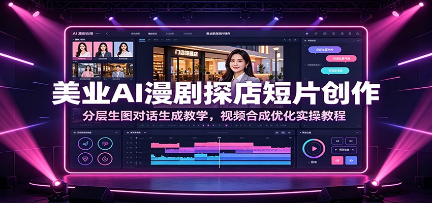 美业AI漫剧探店短片创作:分层生图对话生成教学,视频合成优化实操教程-优优云网创