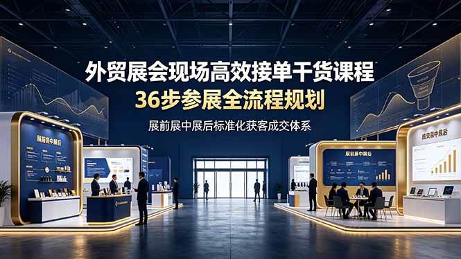 (19157期)外贸展会现场高效接单干货课程,36步参展全流程规划,展前展中展后标准化获客成交体系-优优云网创