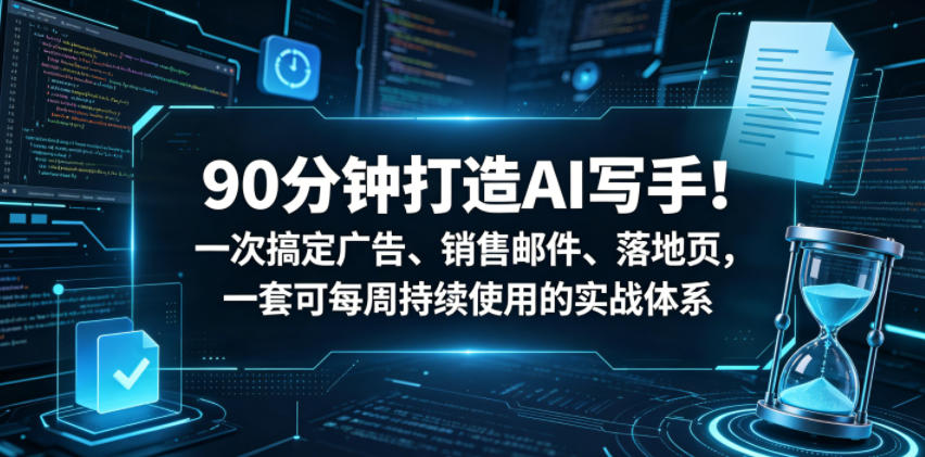 90分钟打造AI写手！一次搞定广告、销售邮件、落地页，一套可每周持续使用的实战体系【原创双语字幕】-优优云网创