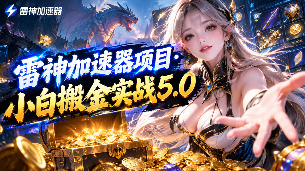 雷神加速器项目·小白搬金实战5.0，抖音W播100-150r，小白入局一天也能几十r-优优云网创