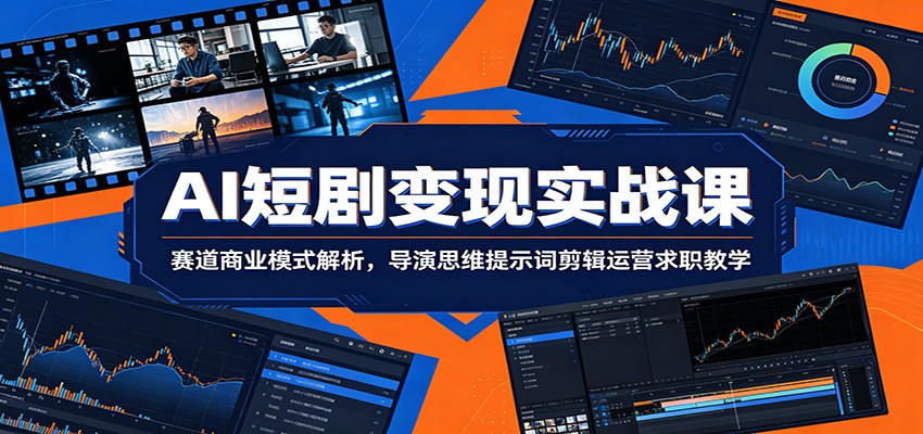 AI短剧变现实战课:赛道商业模式解析,导演思维提示词剪辑运营求职教学-优优云网创