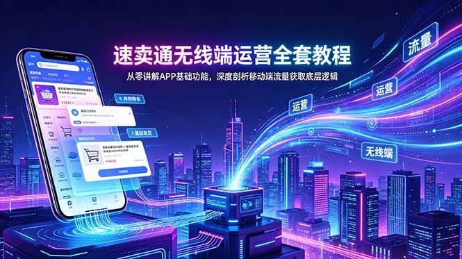 （18904期）速卖通无线端运营全套教程，从零讲解APP基础功能，深度剖析移动端流量获取底层逻辑-优优云网创