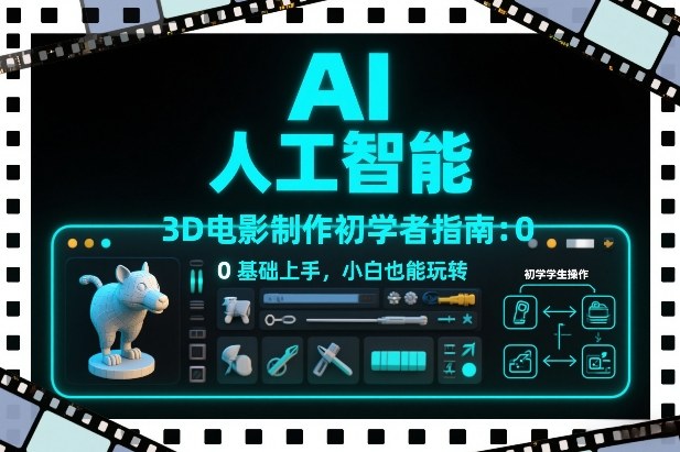 AI人工智能3D电影制作初学者指南:0基础上手,小白也能玩转-优优云网创