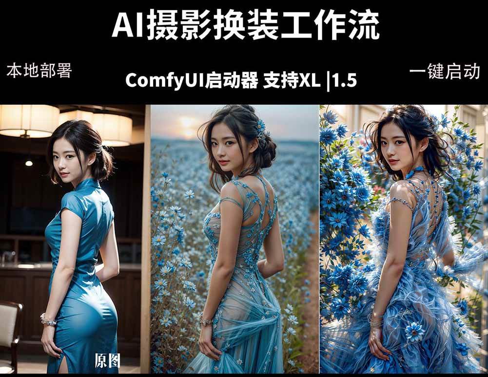 （18268期）ComfyUI人像写真摄影工作流：本地一键部署，换装换场景换脸全搞定，影楼效率翻倍-优优云网创