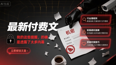 最新付费文：我的这些提醒，的确是透露了太多内幕-优优云网创