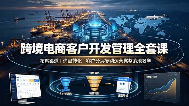 (19274期)跨境电商客户开发管理全套课·拓客渠道|询盘转化|客户分层复购运营完整落地教学-优优云网创