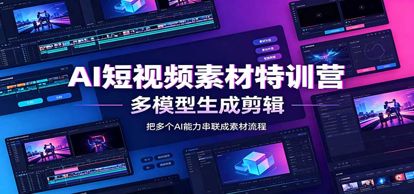 AI短视频素材特训营：Codex本地部署实操，多模型生成剪辑，爆量素材挖掘教学-优优云网创
