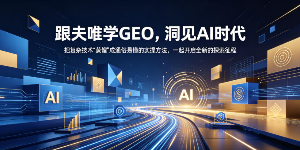 跟夫唯学GEO，洞见AI时代，把复杂技术“蒸馏”成通俗易懂的实操方法，一起开启全新的探索征程-优优云网创