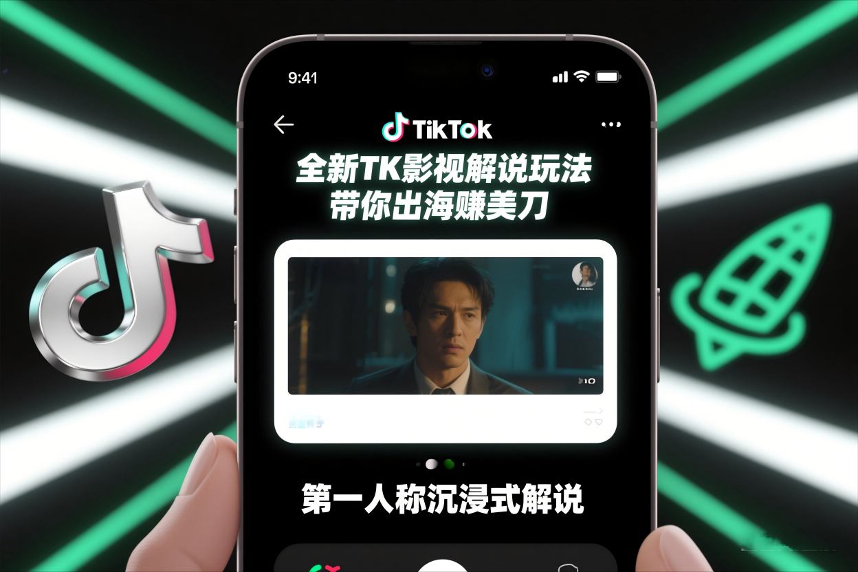 TikTok第一人称影视解说教学,全新TK影视解说玩法,带你出海賺美刀 TikTok第一人称影视解说教学,全新TK影视解说玩法,带你出海賺美刀