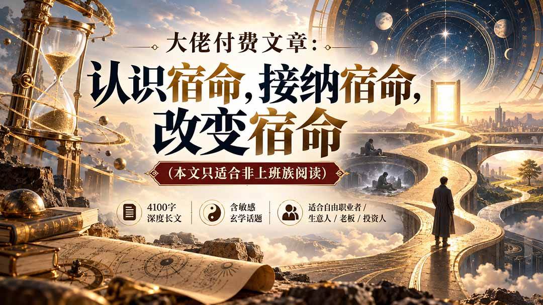 （20673期）【无水印】大佬付费文章：认识宿命，接纳宿命，改变宿命（本文只适合非上班族阅读）-优优云网创