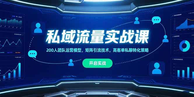 （15403期）私域流量实战课，200人团队运营模型，矩阵引流技术，高客单私聊转化策略-优优云网创