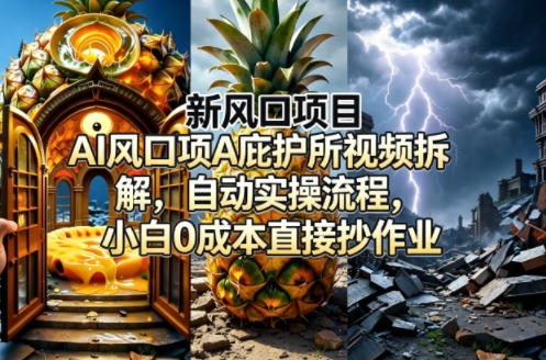 新风口项目AI庇护所视频拆解，自动实操流程，小白0成本直接抄作业-优优云网创