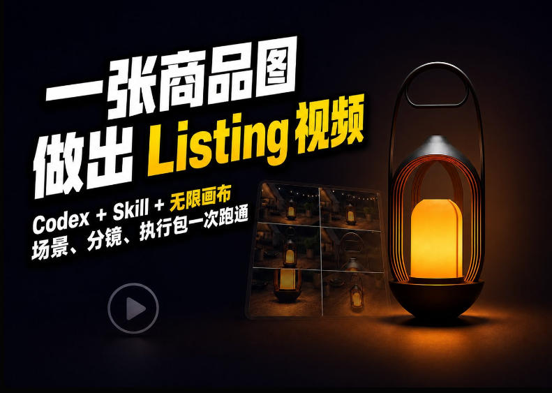 Codex+无限画布，把一张商品图变成可执行的Amazon Listing视频-优优云网创