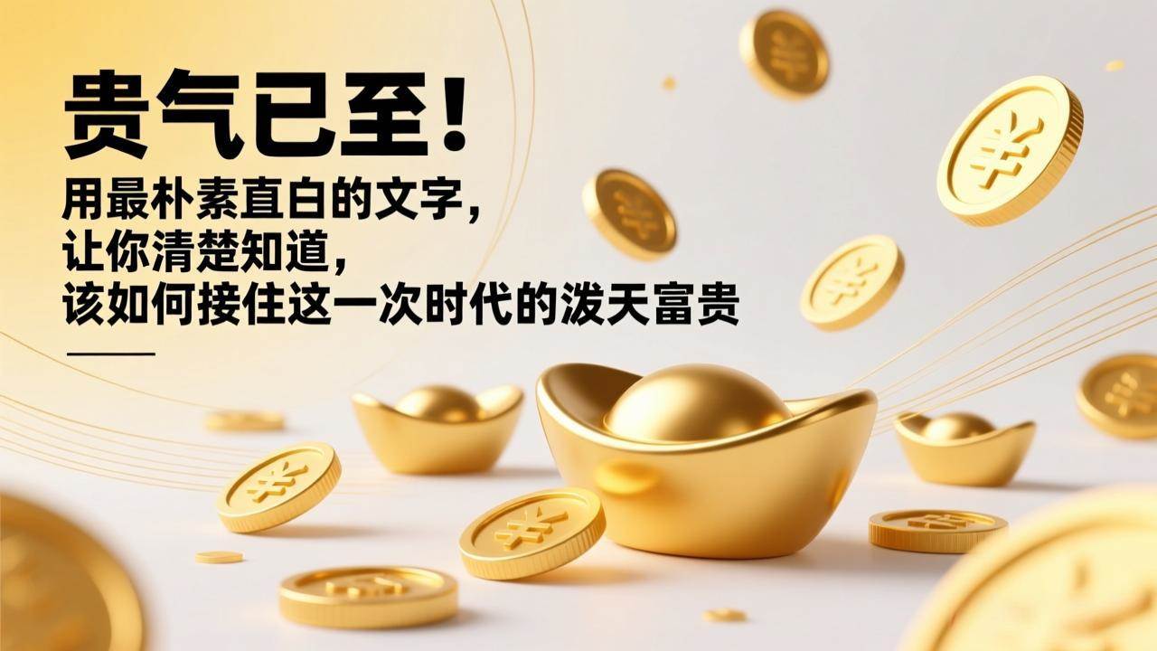 （17049期）付费文章：贵气已至！用最朴素直白的文字，让你清楚知道，该如何接住这一次时代的泼天富贵-优优云网创