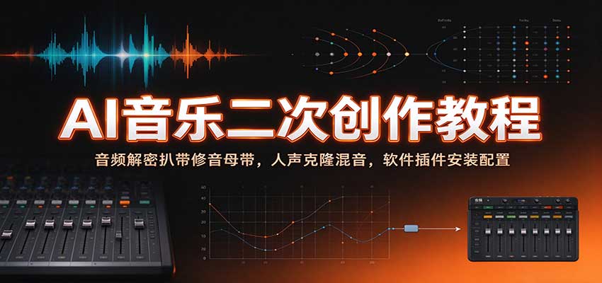 AI音乐二次创作教程:音频解密扒带修音母带,人声克隆混音,软件插件安装配置 AI音乐二次创作教程:音频解密扒带修音母带,人声克隆混音,软件插件安装配置
