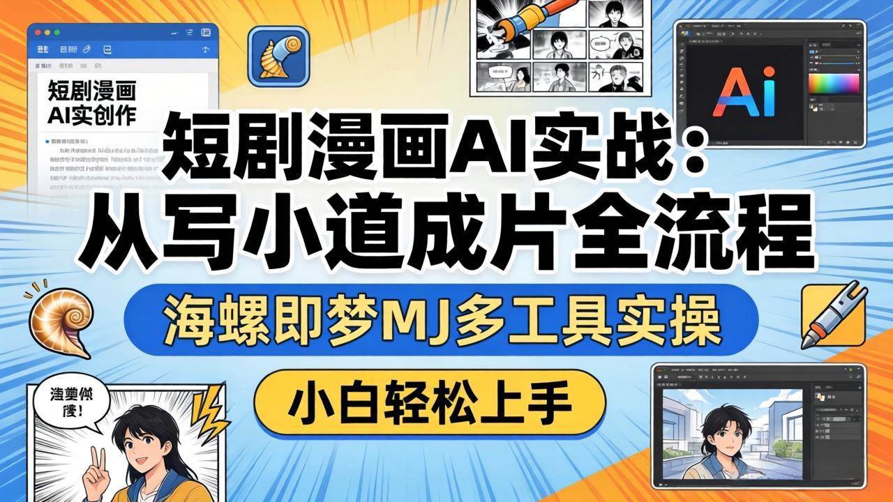 （17945期）短剧漫画AI实战：从写小说到成片全流程，海螺即梦MJ多工具实操，小白轻松上手-优优云网创
