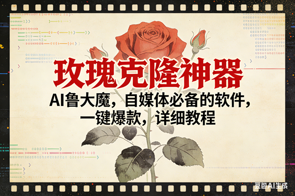 (17000期)玫瑰克隆神器,ai鲁大魔,自媒体必备,一键爆款,详细使用教程-优优云网创