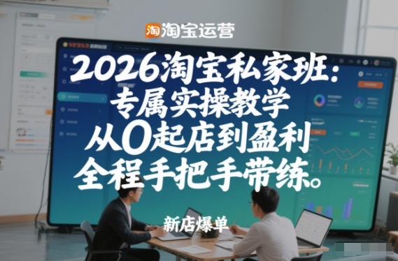 2026淘宝私家班：专属实操教学，从0起店到盈利，全程手把手带练-优优云网创