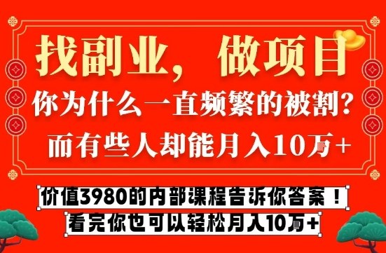 价值3980的网创内部课程,告诉你互联网创业月入10个W的秘密【揭秘】-优优云网创