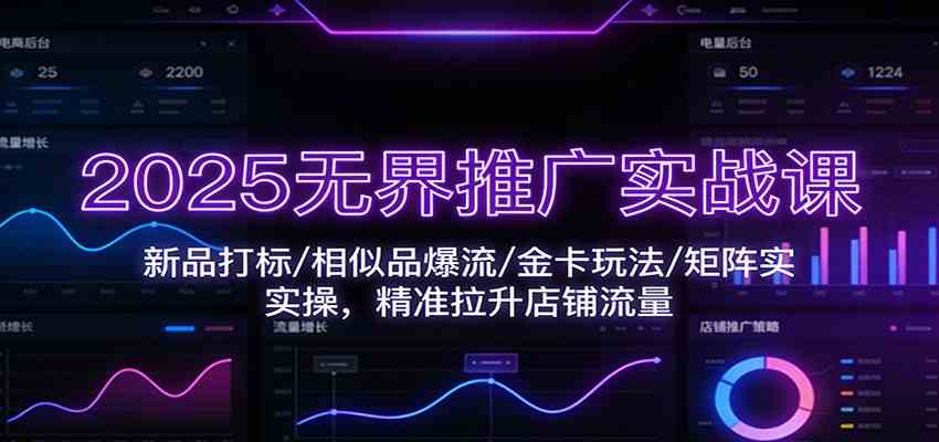 2025无界推广实战课:新品打标/相似品爆流/金卡玩法/矩阵实操,精准拉升店铺流量-优优云网创