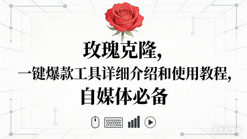 (16811期)玫瑰克隆神器,自媒体必备,一键爆款工具详细介绍和使用教程-优优云网创