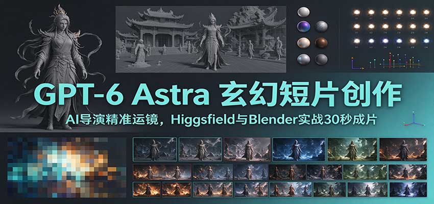 GPT-6 Astra 玄幻短片创作：AI导演精准运镜，Higgsfield与Blender实战30秒成片-优优云网创