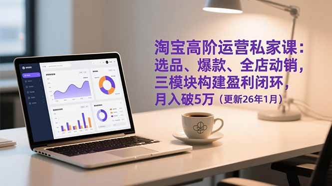 (17080期)淘宝高阶运营私家课:选品、爆款、全店动销,三模块构建盈利闭环,月入破5万(更新26年1月)-优优云网创