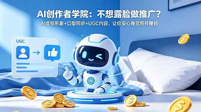 (18599期)AI创作者学院:不想露脸做推广?AI虚拟形象+口型同步+UGC内容,让你安心睡觉照样赚钱-优优云网创