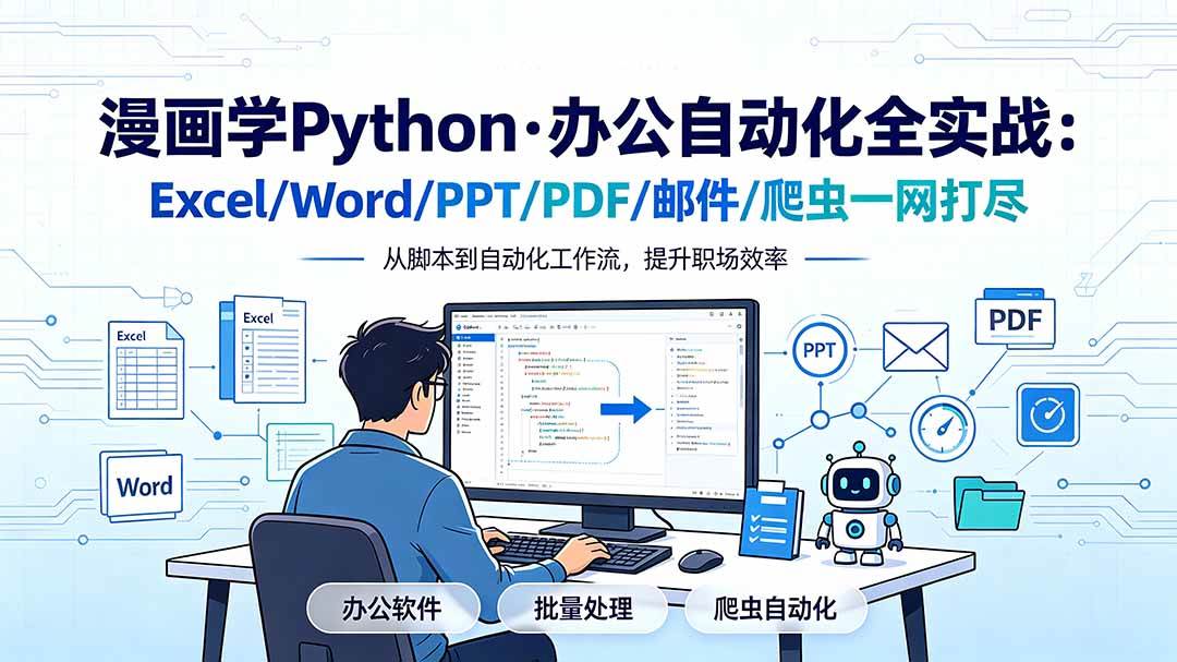 (19270期)漫画学Python·办公自动化全实战:Excel/Word/PPT/PDF/邮件/爬虫一网打尽-优优云网创