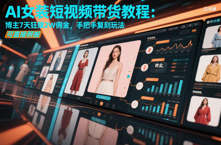 AI女装短视频带货教程:博主7天狂賺2W佣金,手把手复刻玩法,可直接照搬-优优云网创
