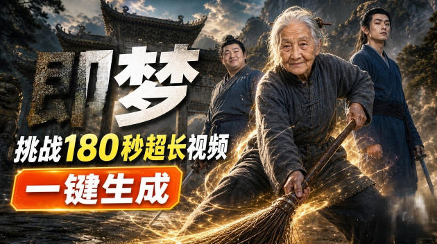 即梦挑战180秒超长视频！一键生成3分钟电影？完整制作流程详细分享！-优优云网创